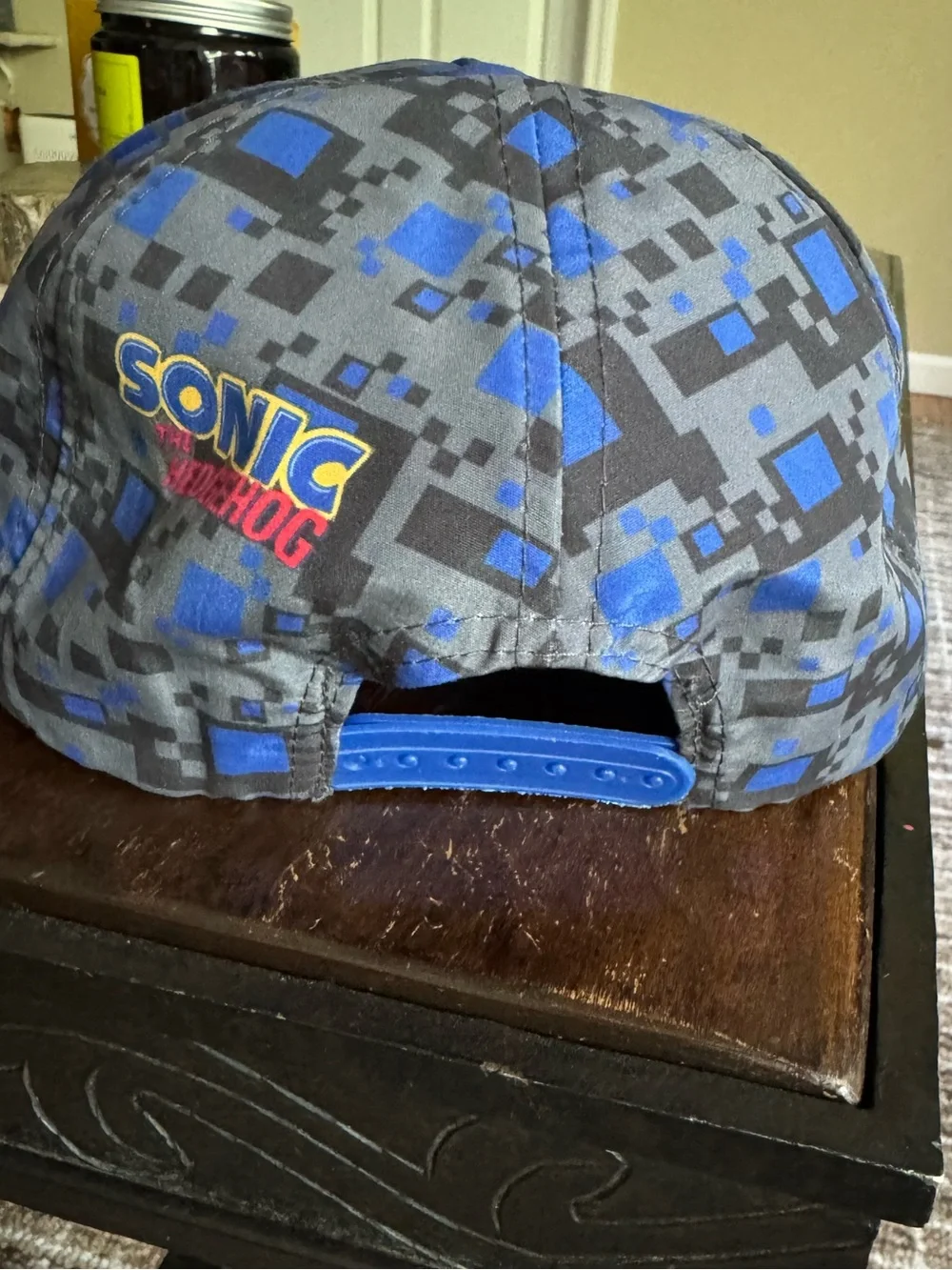 Sonic The Hedgehog Game On Snapback Hat SEGA Blue Digital Camo